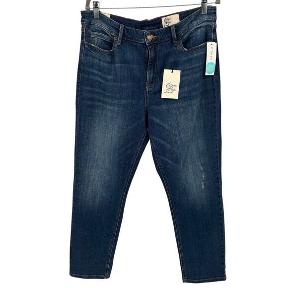 Cosmic Blue Love Adrianne Boyfriend Distressed Jean Indigo Blue Size 32 NWT - Picture 1 of 12